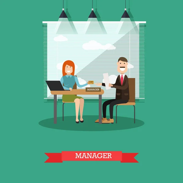 Bank manager concept vectorillustratie in vlakke stijl — Stockvector