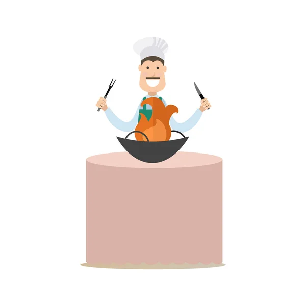 Cuisiner les gens illustration vectorielle dans le style plat — Image vectorielle