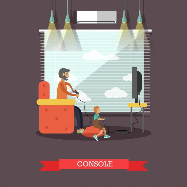 Illustration vectorielle console de jeu dans un style plat — Image vectorielle