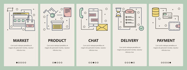 Концепция интернет-рынка векторного дизайна

