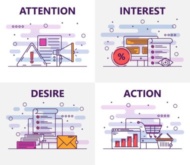 Vektör çağdaş ince çizgi düz tasarım satış konsepti afiş