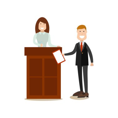 Law court people vector illustration in flat style clipart