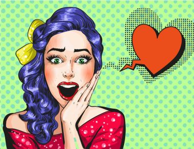 Vektör pop Sanat Harikası kız çizim
