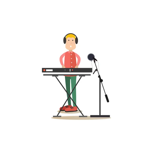 Radio people vector illustration in flat style — Stock Vector