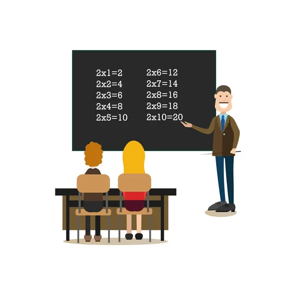 School people concept vector illustration in flat style — Stock Vector