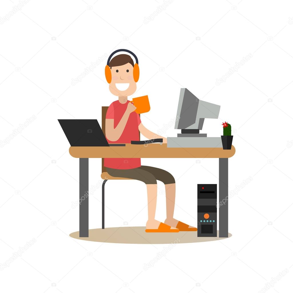 Programmer concept vector illustration in flat style