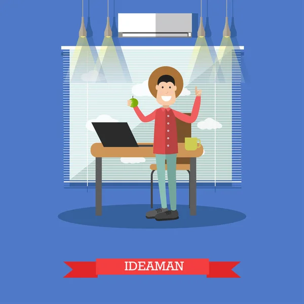 Idee man concept vectorillustratie in vlakke stijl — Stockvector