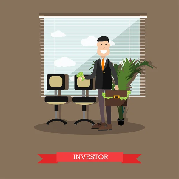 Investor concept vector illustration in flat style — Stock Vector