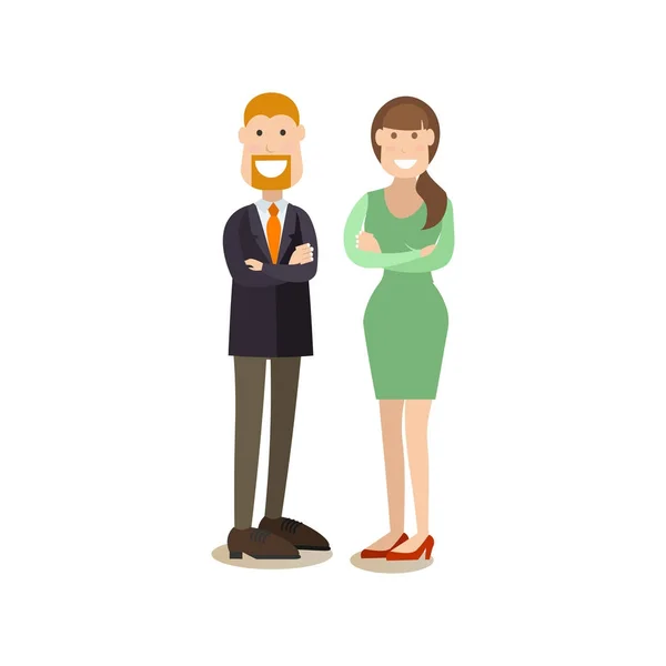 Business people concept vector illustration in flat style — Stock Vector