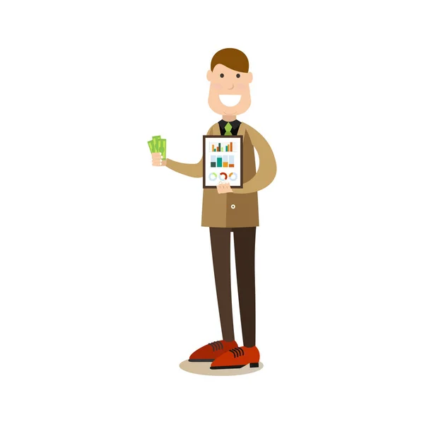 Gente de negocios concepto vector ilustración en estilo plano — Vector de stock