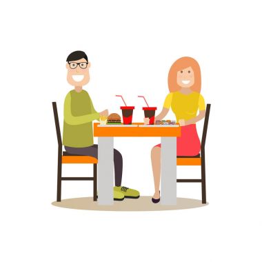 Gıda insanlar kavramı vektör çizim düz tarzı