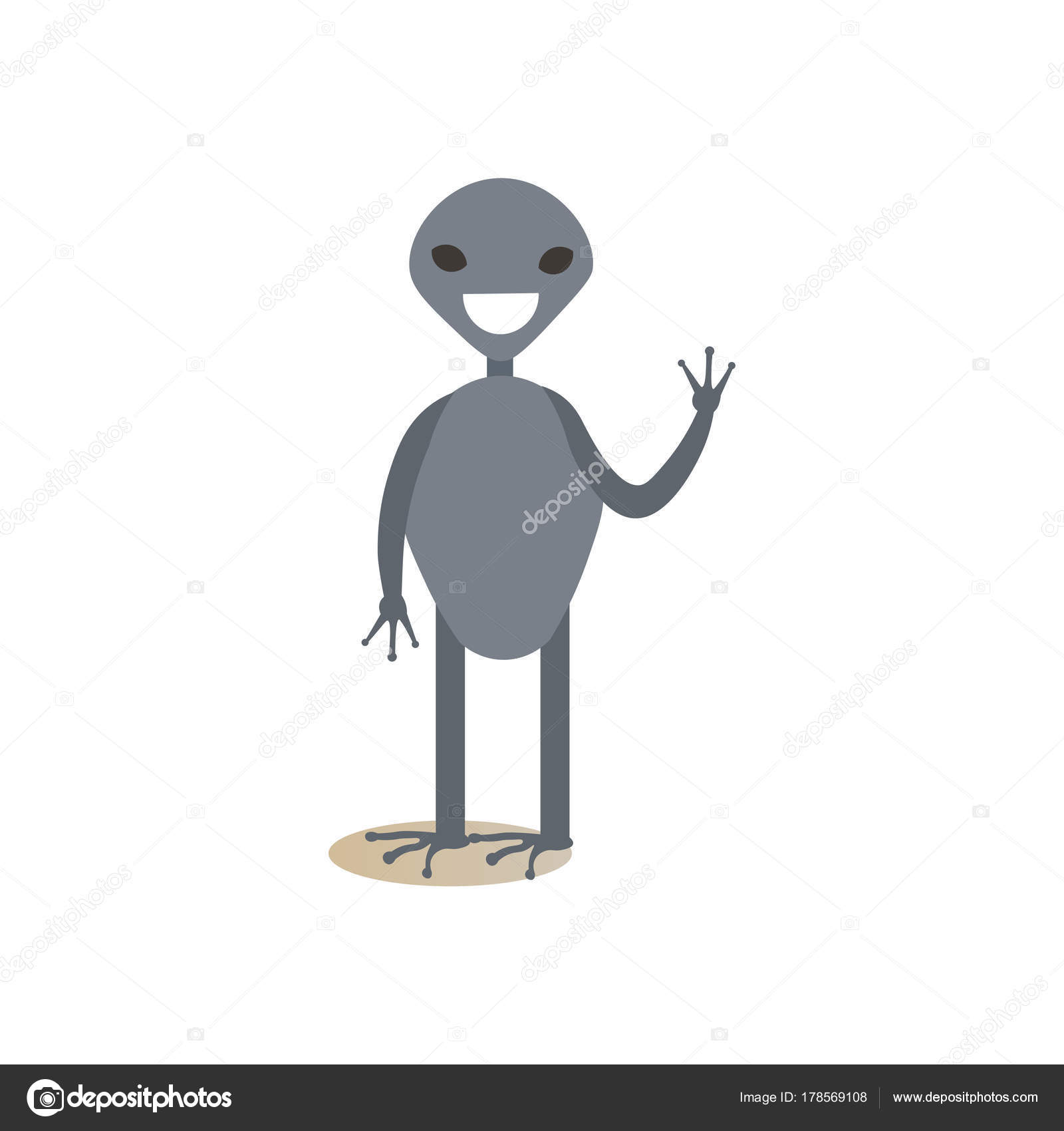 desenho de um alienígena fofo acenando com a mão no planeta 5054343 Vetor  no Vecteezy