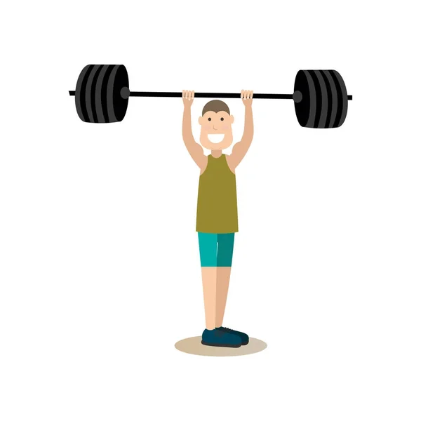 Gimnasio personas concepto vector ilustración en estilo plano — Archivo Imágenes Vectoriales