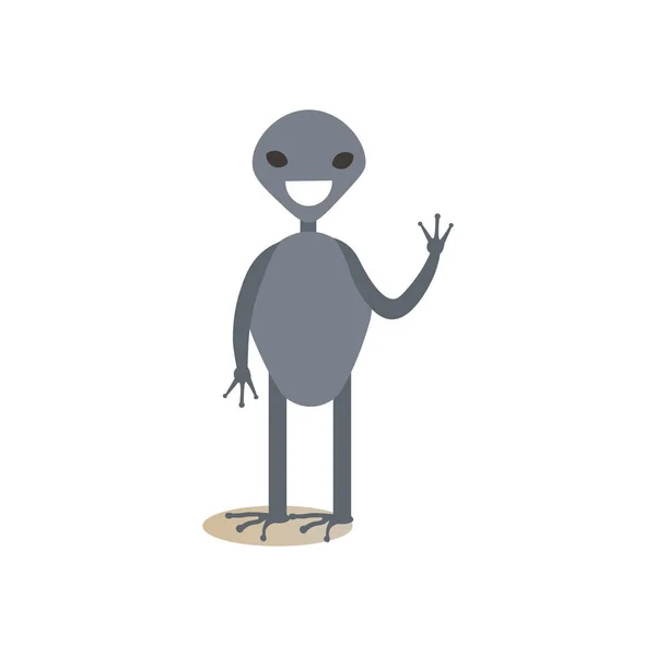 Alien fazendo personagem de desenho animado de ioga, estilo de design plano