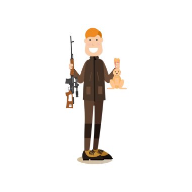 Hunter insanlar kavramı vektör düz çizim