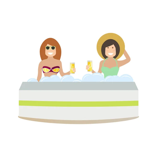 Spa people concept vector flat illustration — Stock Vector