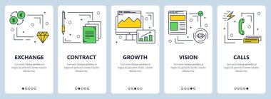 Vektör çağdaş ince çizgi Döviz kavramı web Bannerlar