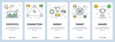 Vektör çağdaş ince çizgi istatistik kavram web Bannerlar