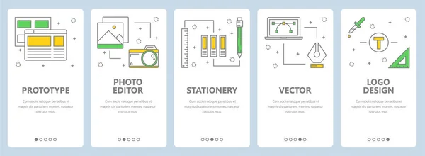 Vektor moderne dünne Linie Prototyp Konzept Web-Banner — Stockvektor