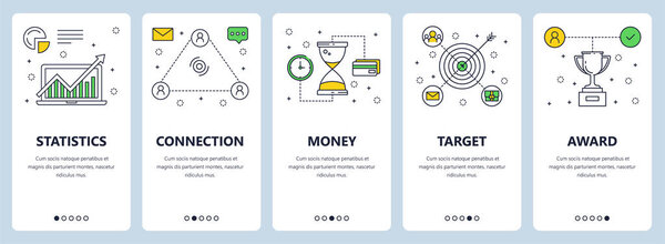 Vector modern thin line statistics concept web banners