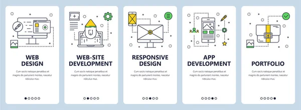 Vektör çağdaş ince çizgi web tasarım kavramı afiş kümesi — Stok Vektör