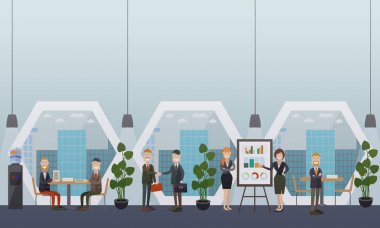 Office hayat kavramı vektör düz çizim