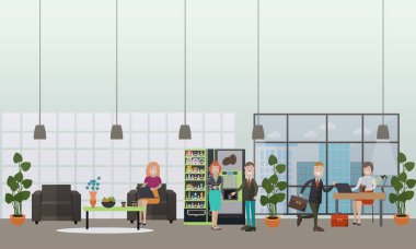 Office hayat kavramı vektör düz çizim