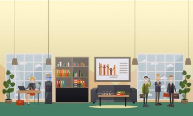 Office hayat kavramı vektör düz çizim