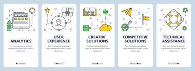 Vektör çağdaş ince çizgi business analytics kavramı web Bannerlar
