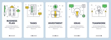 Vektör çağdaş ince çizgi iş planı kavramı web Bannerlar