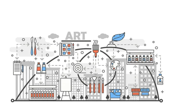 Konst konceptet vektorillustration platt linje konst — Stock vektor