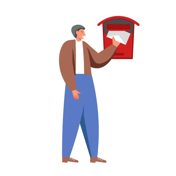 Serviços de correio postal vetor plana ilustração isolada —  Vetores de Stock
