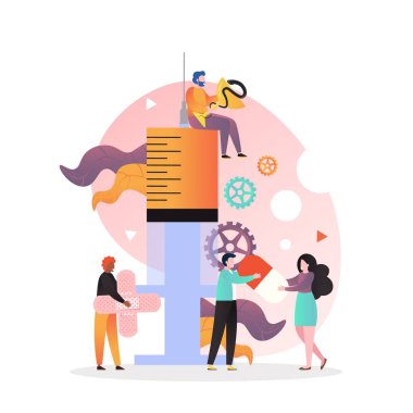 Web afişi için ilaç ve eczane iş vektör kavramı, web sitesi sayfası