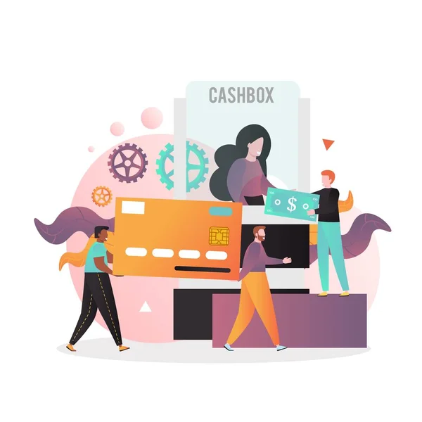 Konsep vektor cashbox bank untuk banner web, halaman website - Stok Vektor