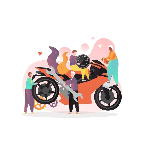 Conceito de vetor de serviço de motocicleta para banner web, página do site — Vetor de Stock