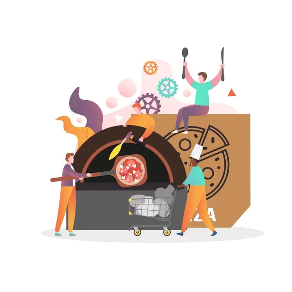 Web pankartı için pizza restoranı vektör konsepti, web sayfası — Stok Vektör
