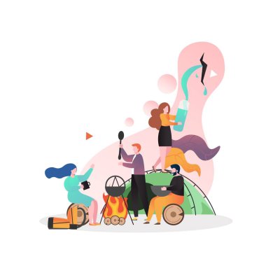 Web pankartı için yürüyüş vektörü kavramı, web sayfası