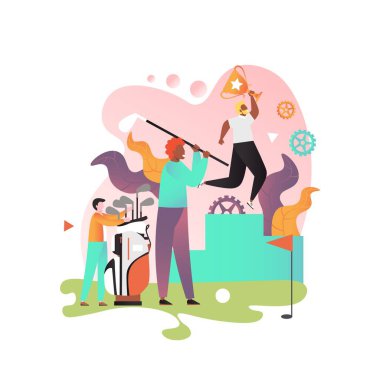 Web pankartı için golf vektörü konsepti, web sayfası
