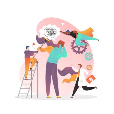 Web afişi için danışmanlık ve psikolojik hizmet vektörü kavramı, web sitesi sayfası