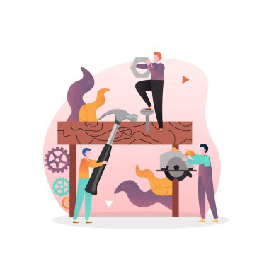 Web afişi için marangozluk hizmetleri vektör kavramı, web sayfası