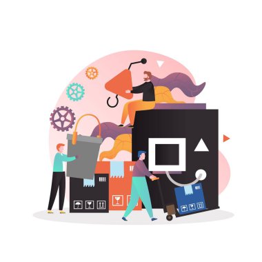 Web afişi için metal endüstrisi vektör kavramı, web sayfası