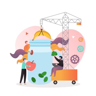 Web afişi için ham gıda vektörü kavramı, web sitesi sayfası