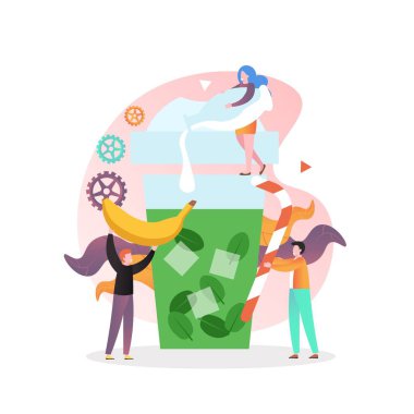 Web pankartı için sağlıklı smoothie vektör kavramı, web sayfası