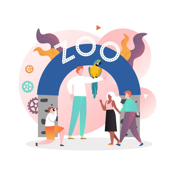 Zoo vector concept voor webbanner, website pagina — Stockvector