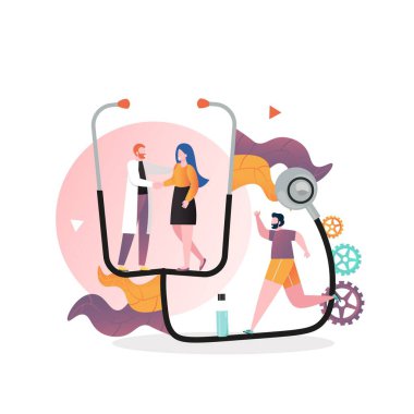 Web afişi için sağlık vektörü kavramı, web sitesi sayfası