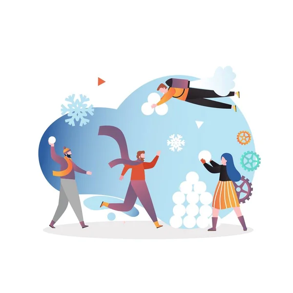 Winter season fun vector concept for web banner, website page — Stock Illustration Winter season fun vector concept for web banner, website page Royalty Free Stock Illustrations