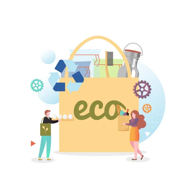 Conceito de vetor de saco ecológico para banner web, página do site — Vetor de Stock