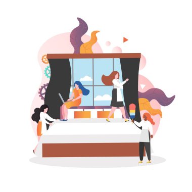 Web sayfası için otel servis vektörü kavramı, web sayfası