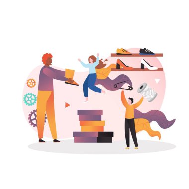 Web afişi için ayakkabı üreticisi vektör kavramı, web sayfası