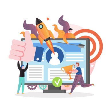Web afişi için sosyal medya pazarlama vektör kavramı, web sayfası